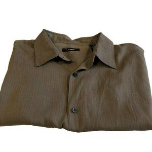 Alfani XL SS ModaL Button Up Shirt Sage Green Soft